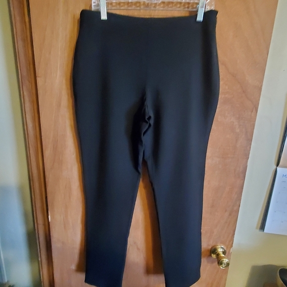 Lauren Ralph Lauren Sz 8. Black Pull On Trouser Pants. Side Zip. Wool - Picture 1 of 5